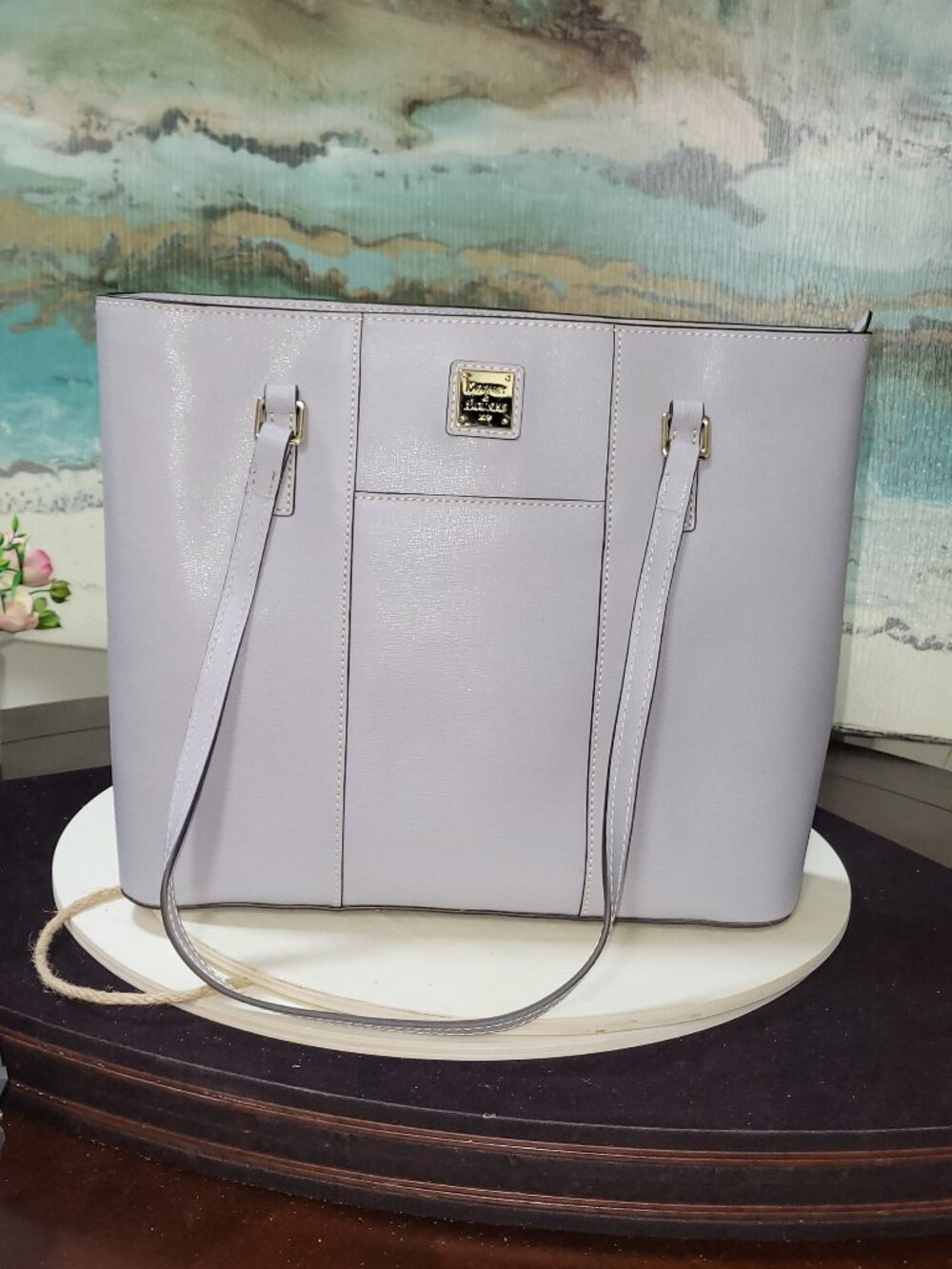 Dooney & Bourke Lexington Shopper Gray Saffiano Leather Tote  [#HL14]